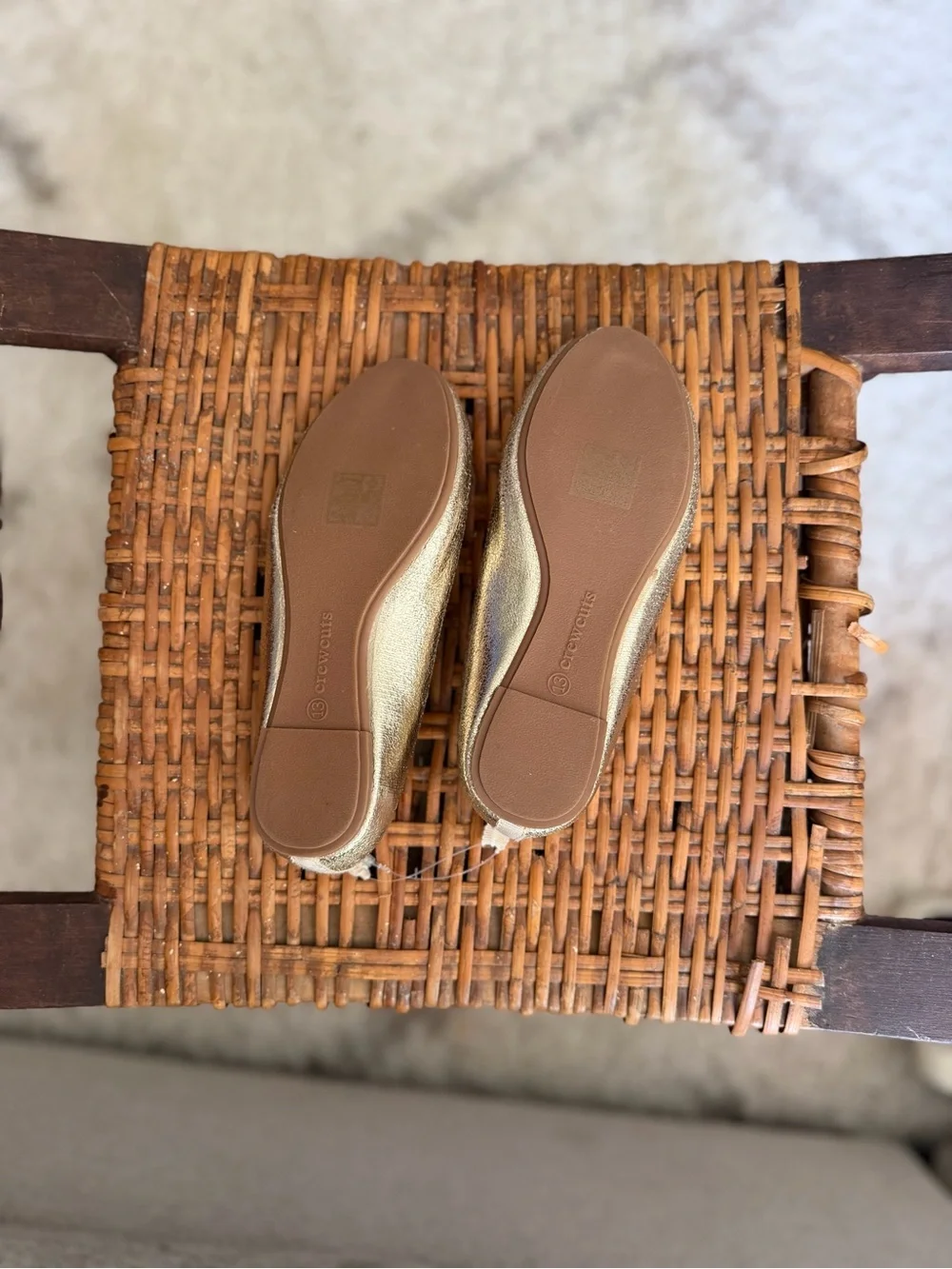 J. Crew Gold Ballet Flats - Sparkle Bow Little Kids Size 13